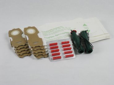 Set: Staubbeutel geeignet für VK118 bis VK122, 10-er Pack mit Rundbürsten EB350 und Duft rot
