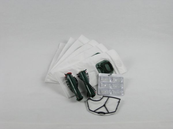 Set: Staubbeutel geeignet für VK140 / VK150, 6-er Pack; Motorschutz; Rundbürsten EB350 und Duft-Chips